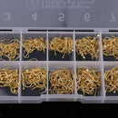 Pack of 500pcs Strong Power Fishing Hooks Barbed Hook 3#-12# with Tackle Box