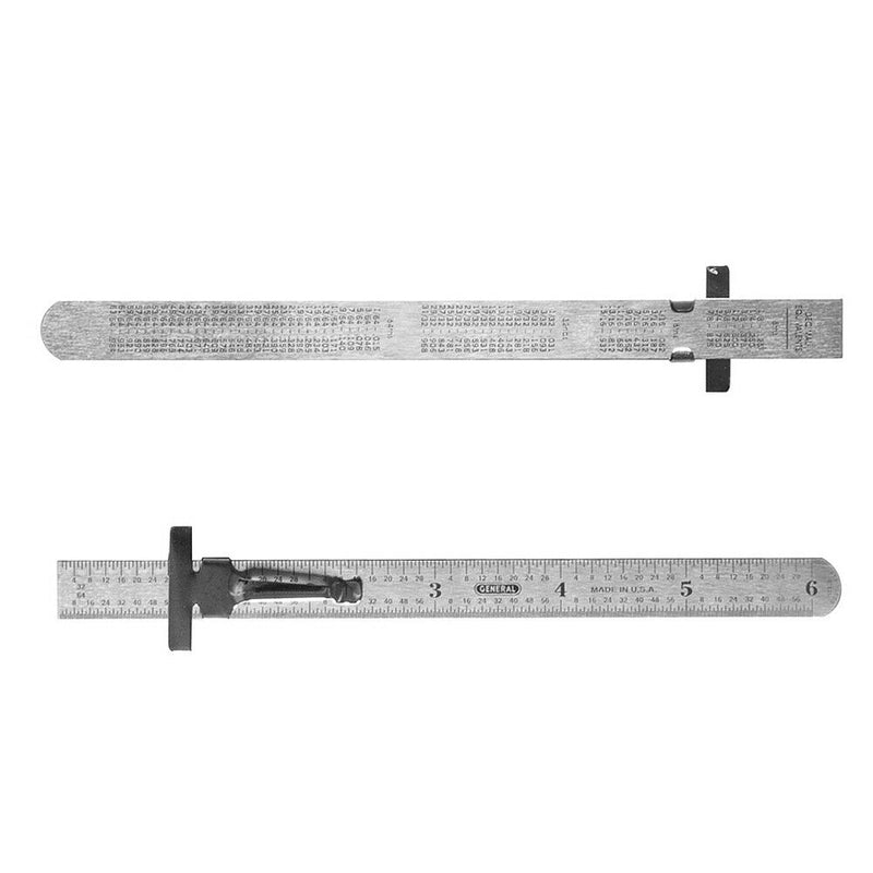 6" Stainless Steel Pocket Rule Handy Ruler with Clip Measuring Tool Efficient
