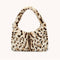 Women Winter Fur Handbag Plush Soft Shoulder Underarm Bag (Yellow Leopard)