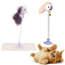 Multicolored toys spring plush mouse sucker Random Color pet cat toys T4Y9. P2E4