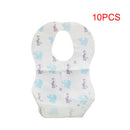 Cartoon Elephant Disposable Baby Bibs with Food Catcher Pocket Pack of 10 A