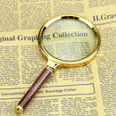 10x Magnifier Wooden Handle Handheld Magnifying Glass Loupe Reading Jewelry 90mm