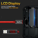 LED Display Voltage/Current Smartphone Micro USB Data Sync Cable Red 39inch