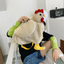 Cute Women Crossbody Purse Cartoon Chicken Shaped Kids Fleece Crossbody Bag