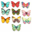 100X 2 Holes Mixed Butterfly Shape Wooden Sewing Mend Scrapbooking DIY Buttons