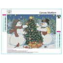 Snowman Christmas Tree DIY Full Drill Round Diamond Painting Embroidery Kit