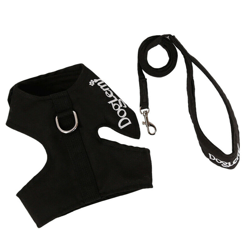 Dog Cat Universal Harness with Leash Set Escape Proof Cat Harnesses black