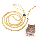 Pet Hamster Cage Leash Adjustable Pet Rat Mouse Harness Rope Leash(Yellow)