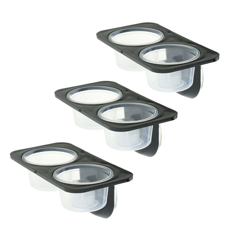 3Pcs Automatic Plastic Reptile Feeders Water Bottle Double Dish with Suction Cup