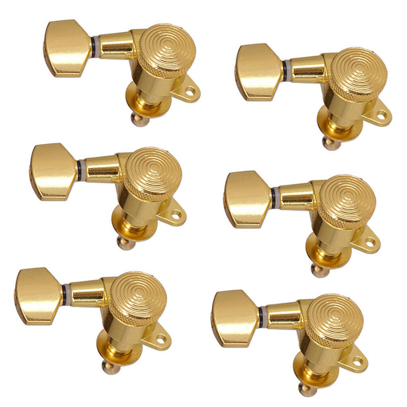 1 Set 6L Electric Guitar Tuning Pegs Lock String Iron Golden