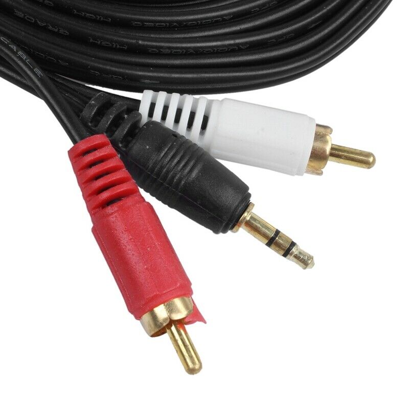 3.5mm Stereo Jack to 2-RCA Adapter Audio Extension Cable 5M 16ft J4X9