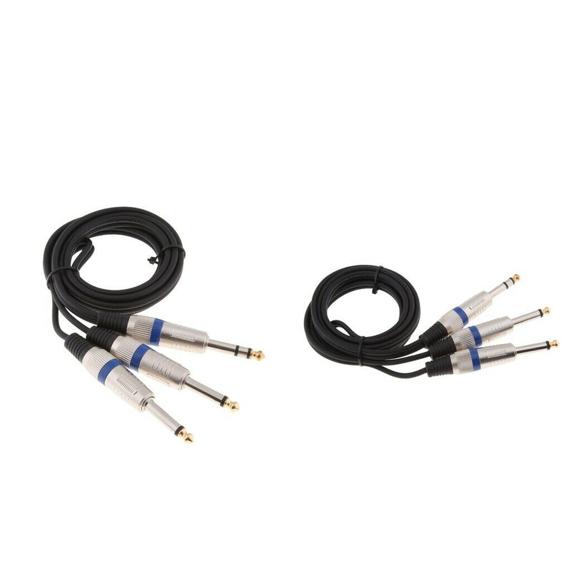 2Pieces 1/4 Inch TRS Stereo To Dual 1/4 Inch TS Mono Y-Splitter Cable