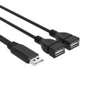 USB Splitter Cable Male to 2 Female Adapter USB A Cord 2 Port Hub for Data