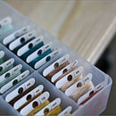 Plastic Floss Bobbins and Clear Needlecraft Organizer - 200 Cross-Stitch Th F1I2