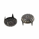 100PCs Bronze Tone Fit Bag Round Carve Flower Punk DIY Rivet 11x6.5mm J9U2