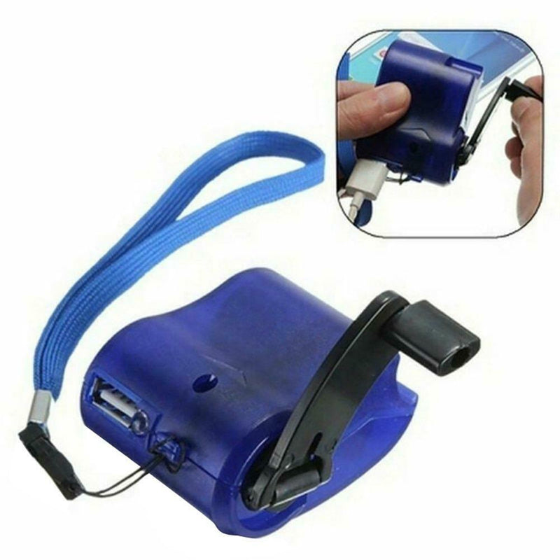 Mini Hand Crank Power Manual Generator Travel Emergency USB Phone Charger