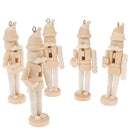 1Pc 12cm Nutcracker Puppet White Embryo Walnut Soldier Shaped Ornament- OZ