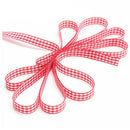 45m Full Reel Cut Lengths Gingham Ribbon Sewing Crafts, 6mm Wide Red