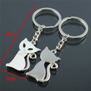 1 Pair Couple Cat Keychain for Lovers Alloy Fashion Jewelry Ring For Car New  FT