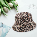 Summer Travel Women Men Fisherman Sun Hat Leopard Printed Outdoor Casual Caps
