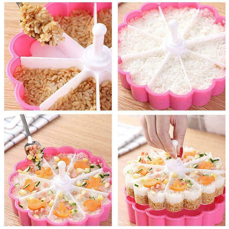 1* Cake Plate Sushi Mold Set Creative Heart Shaped Mold For Birthday Sushi Q0S4