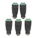 5Pairs 2.1x5.5mm DC Power Cable Jack Adapter Connector Plug CCTV Camera Use 12V