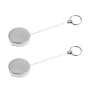 2xRetractable Badge Reel ID Card Holder Fishing Lanyard Reel Security Holder