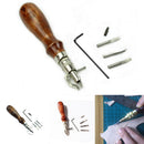 7 in 1 Multipurpose Leather Craft Tool Sew&Crease Leather Edge Beveler Tool 3C