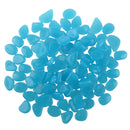 100 Man-Made Glow in the Dark Pebbles Stone for Garden Walkway Sky Blue
