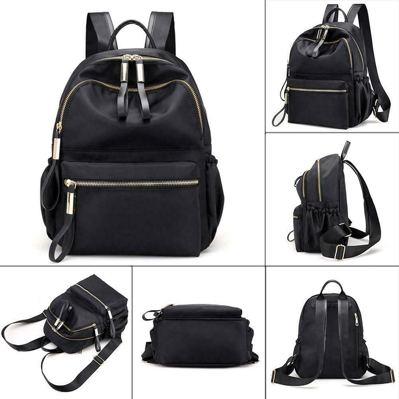 Women Large Capacity Backpack Preppy Nylon Solid Shoulder Travel Schoolbags