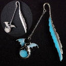 1XLuminous Night Flying dragon Bookmark Label Read Maker Book Stationery Silver3