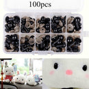 6-12mm 100pcs Safety Eyes For Teddy Bear Making Soft Amigurumi Toys Animal E0U2