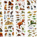 10 Sheets Wild Animals Scrap booking Bubble Adhesive Stickers Reward Child Y5G6