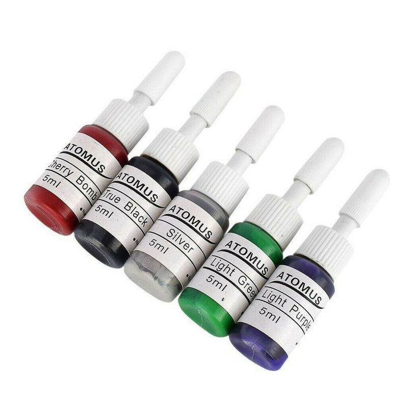 10 Colors 0.18oz/Bottle Professional Tattoo Ink Pigment Set Permanent Makeup .