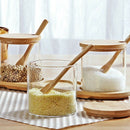 Glass Seasoning Jar Box Sugar Bowl Flavoring Jar Multi-Function Seasoning B