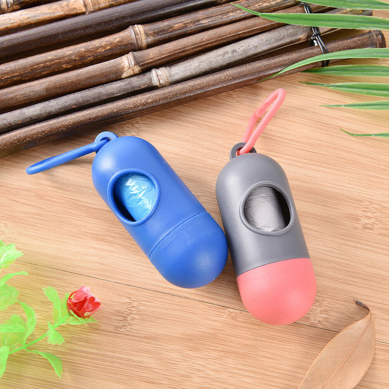 Dispenser For Pet Dog Cat Poop Scoop Waste Bags Roll Holder with Bags Clean ULJ