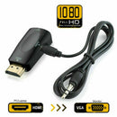 VGA Female To HDMI Male 1080P Video Cable PC HDTV Cord Converter w/ 3.5mm Cable
