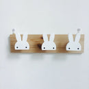 Cute Wooden Bunny Hook Rail For Kids Room Wall Decorate Hanger Hook For Kid