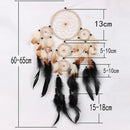 Five Rings Brown Feathers Dream Catcher Wall Hanging Home Car Decor Craft