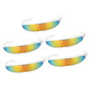 5x Yellow Futuristic  Mirrored Sunglasses Narrow Shield Party Eyewear