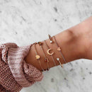 5pcs/set Boho Love Moon Bracelet Multi-layer DIY Charm Women Bangle Jewelry