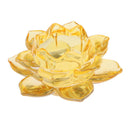 Buddhism Worship Lotus Flower Crystal Candle Holders Home Decoration Amber