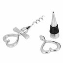 Set Bottle Opener Corkscrews bottle of red wine and bottle stopper heart sh U6Y5
