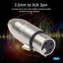 3Pin XLR Female to 3.5mm Jack TRS Female Socket Audio Adapter for Headphone Mic