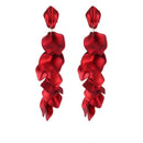 Long Rose Petals Dangle Earrings Rose Tassel Earrings Acrylic Flower EarringD5R1