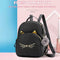 Teenagers Backpack PU Leather Shoulder Bag School Bags Girls Cat Square Satc