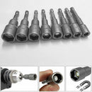 8pcs 1/4 inch Hex Magnetic Nut Driver Socket Set Metric Impact Drill Bits 6 S5Y7