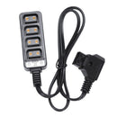Male D-Tap Power Tap to 4 Female D-Tap P-Tap Hub Adapter for Photography Po