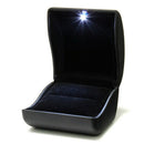 Jewel Ring Box Jewelry Gift Wedding Engagement Black With LED Light S7V3