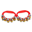 2x Music Percussion Hand Held Drum Tambourine 10 Jingle Bells Random Color